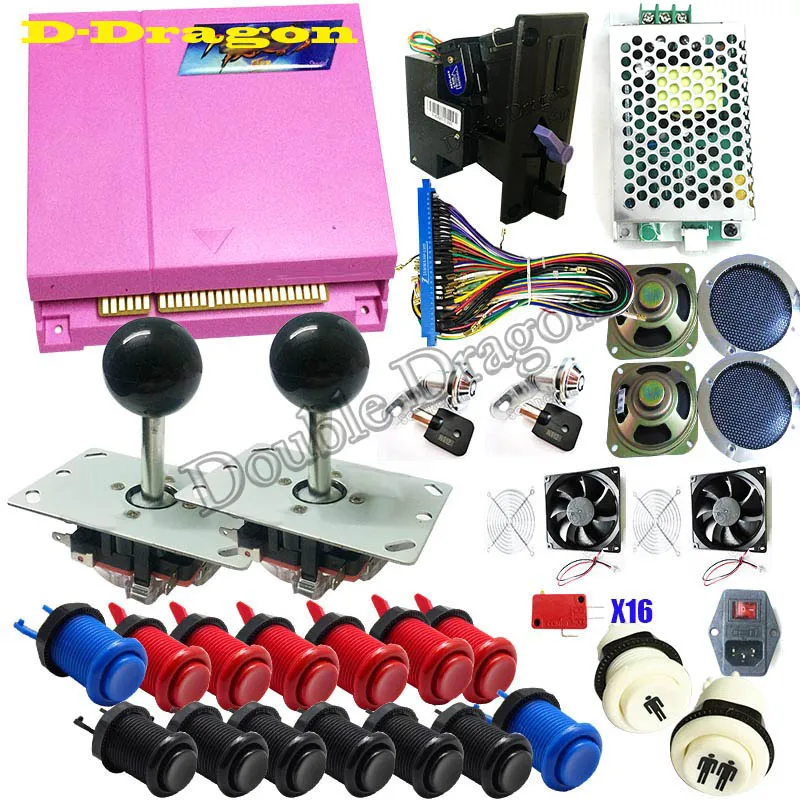 

Pandora Box 4S DIY Arcade Bundles Kits Parts With 12V 5V Power Supply Jamma Harness Joystick Push Button Coin Selector