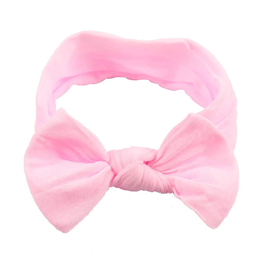 

Solid Bow Thick Nylon Headband For Girls Kid Super Stretch Hairband Knotted Hair Band Hair Accessories Headwear