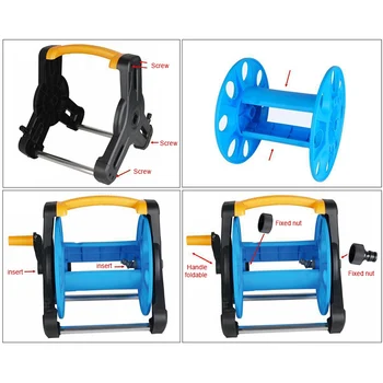 

Garden Hose Reel Stand Water Pipe Storage Rack Cart Holder Bracket for 35m 1/2 Inch Hose J2Y