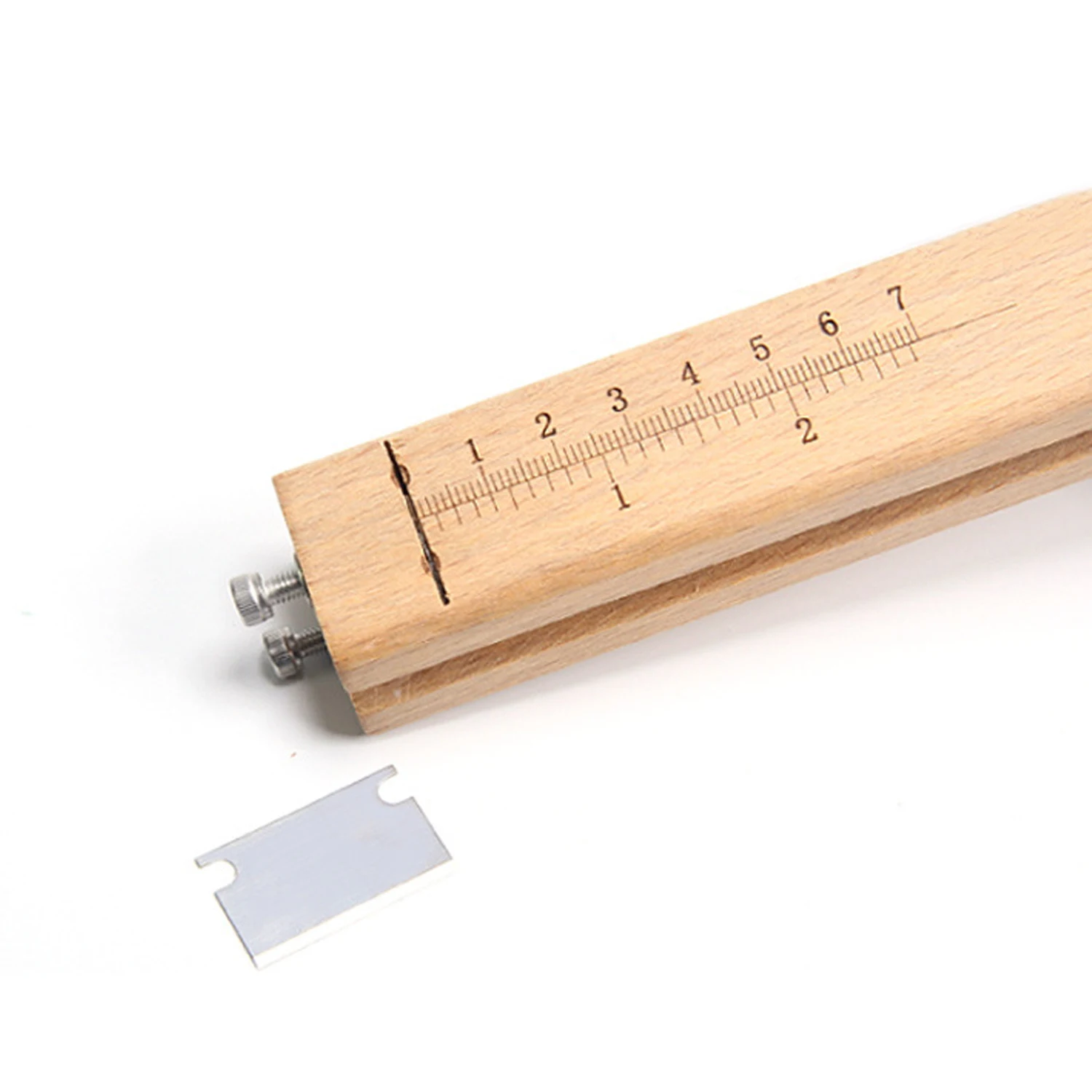  Adjustable Wooden DIY Leather Leathercraft Belt Strap Strips Cutter Cutting Tool with 5PCS Blades f