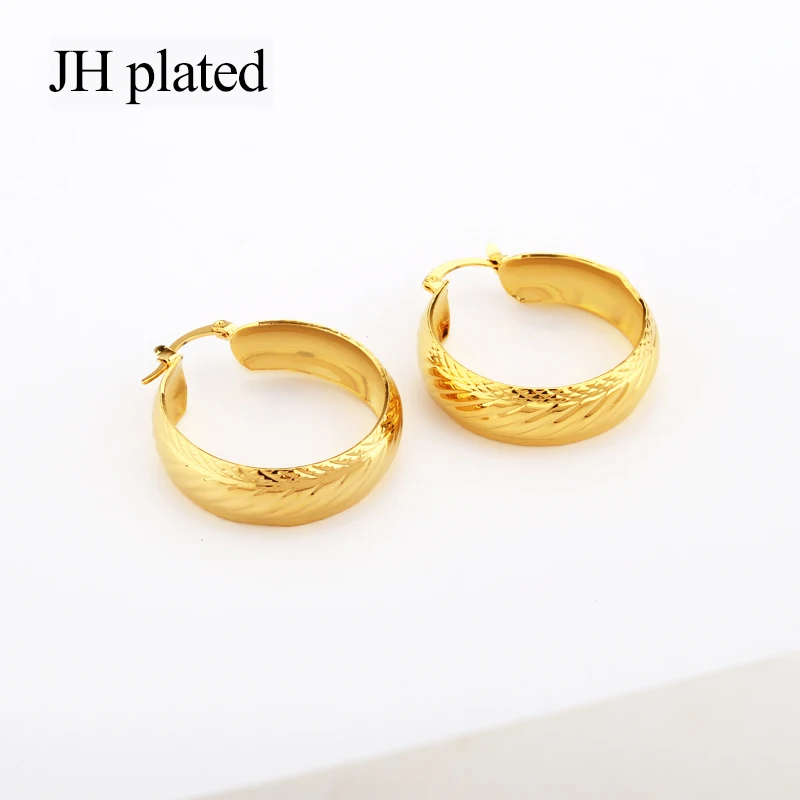 JHplated Арабская Мода 24K серьги-кольца для женщин/девушек золотого цвета ювелирные изделия Ближний Восток Африка Эфиопский лучшие подарки Вечерние
