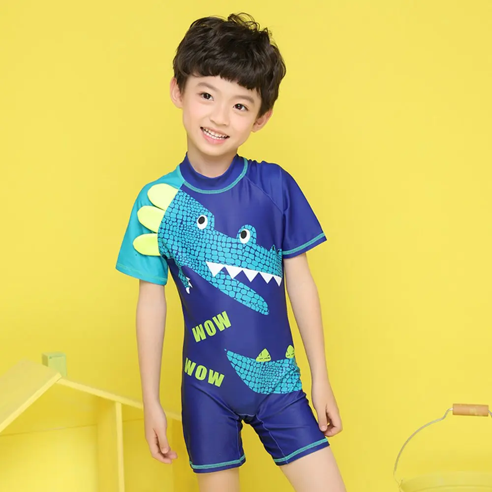 1 2T Children Swimwear Boy Cartoon Animal Shape Swimwear With Hat Boy