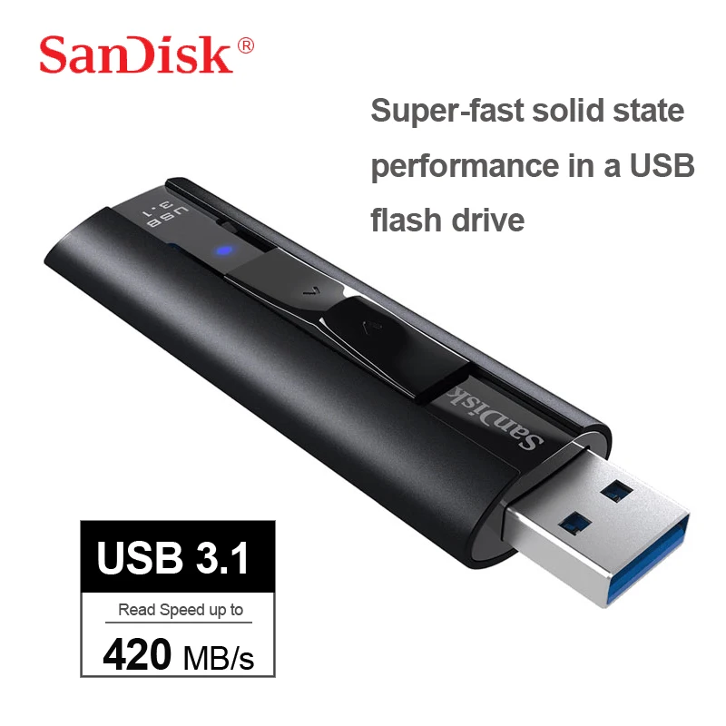 US $39.62 SanDisk Extreme PRO USB31 Solid State Flash Drive128GB 256GB 420MBS Super Fast Solid State Performance In A USB Flash Drive