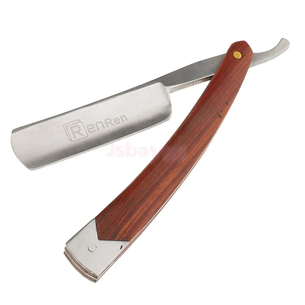 Складной из нержавеющей стали с деревянной ручкой Парикмахерская бритва с прямым краем - Цвет: 2