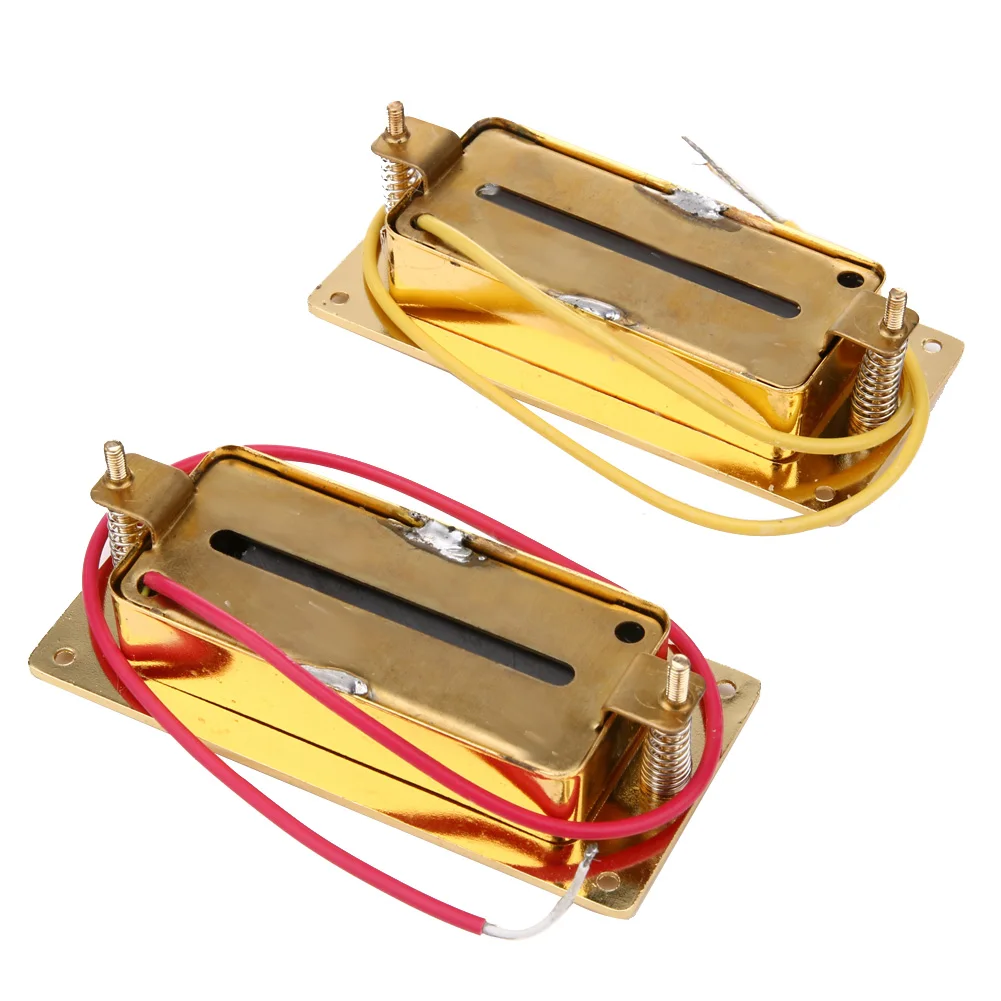 

2pcs/Set Electric Guitar Mini Humbucker Pickup Neck Bridge Set With 6 Adjustable Pole Piece To Get The Perfect Balance Sound