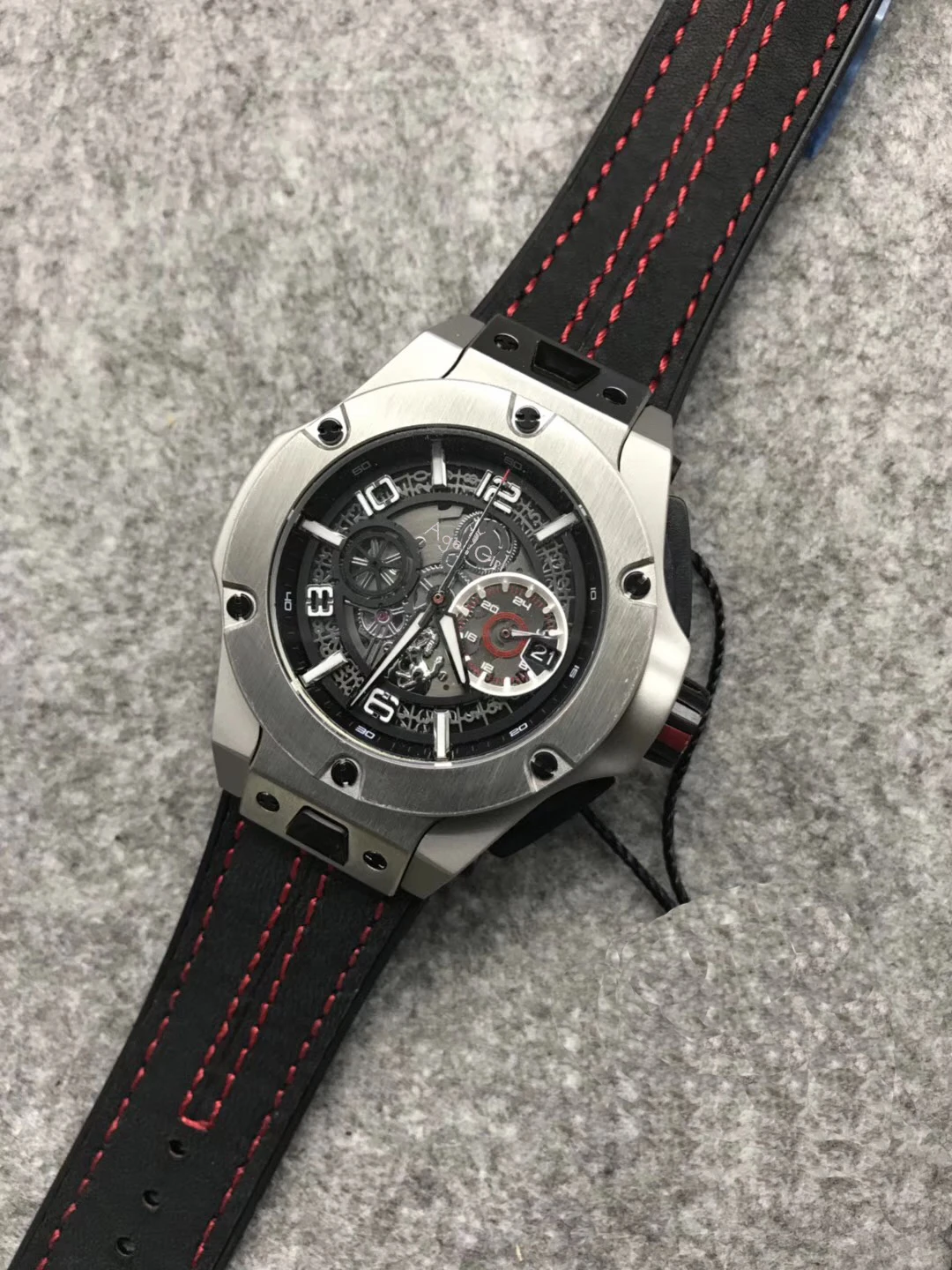 

Luxury Brand Men Watches Stainless Steel Rose Gold Silver Red Line Black Leather Luminous Chronograph Sapphire Waterproof AAA+