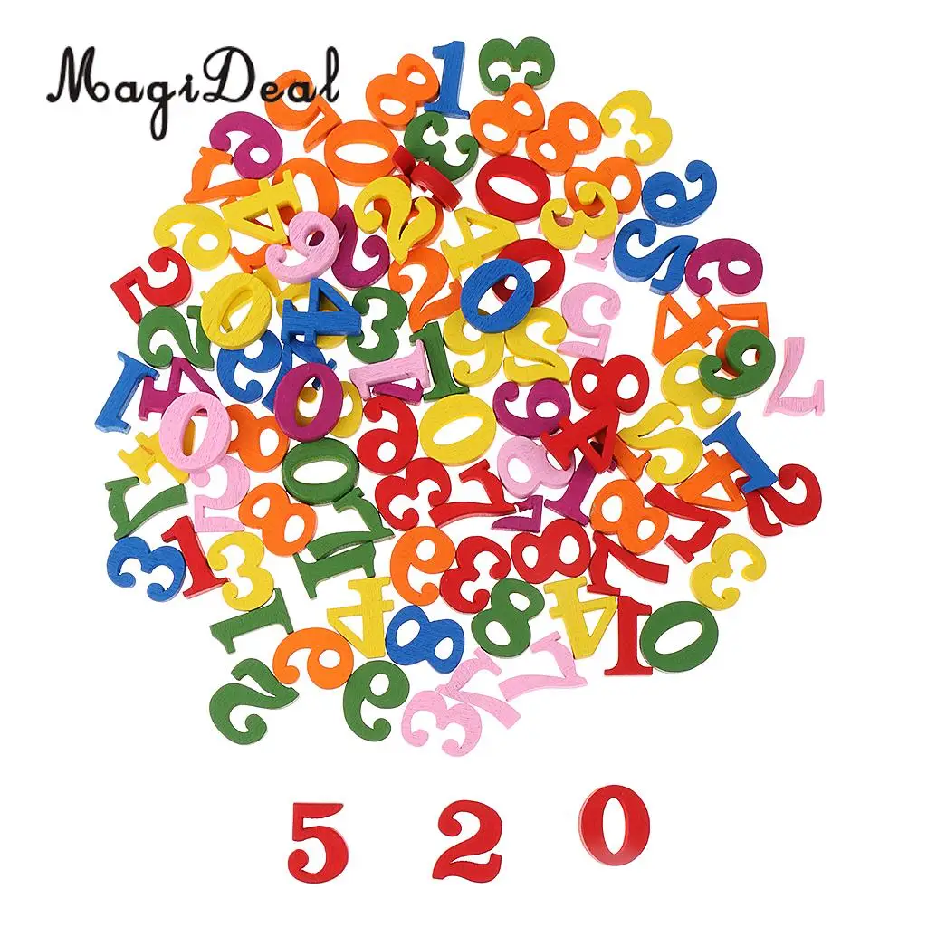 MagiDeal Colorful 100 Pieces Wooden Numbers for Children Kids Math Learning Educational Toys Kindergarten School Teaching Tool