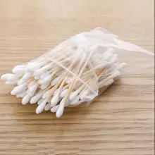 Двухголовые деревянные ватные тампоны белые макияжные палочки Чистка ушей инструмент