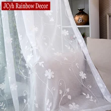 Korean White Embroidered Voile Curtains For Bedroom Window Curtain For Living Room Sheer Curtains Blinds Custom Made Drapes Korean White Embroidered Voile Curtains For Bedroom Window Curtain For Living Room Sheer Curtains Blinds Custom Made Drapes