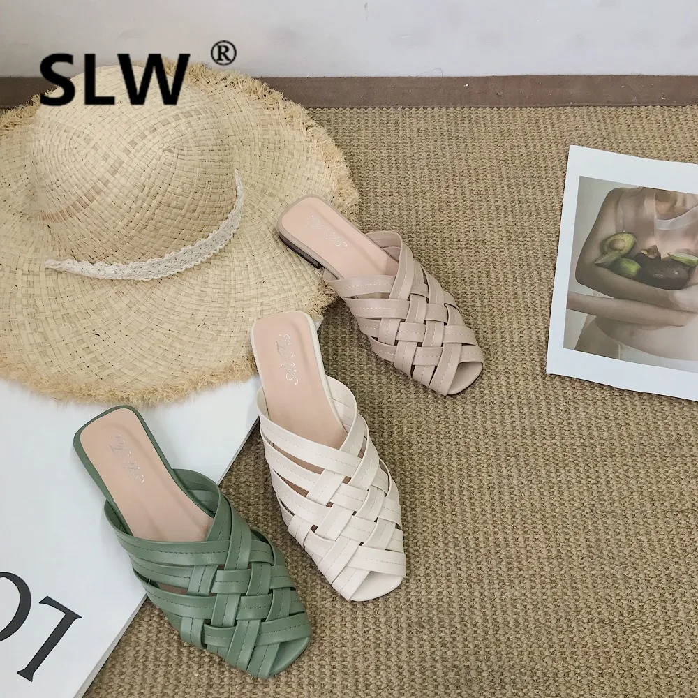 

Slip-On slipper sandal h summer shoes 2019 all match new arrival Shallow flat sandals PVC Flat women Fashion Slides Low korean