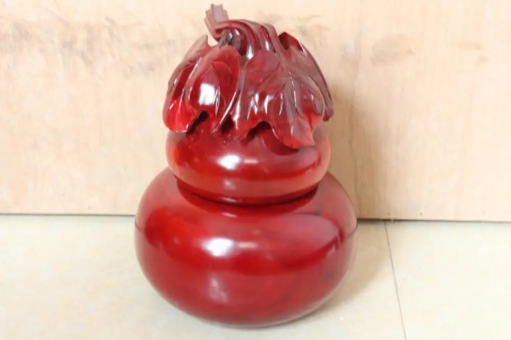 

Fine Red Nanmu Wood Cucurbita Cash Tank, Cucurbita Crafts, Free Shipping