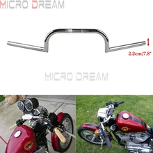 7,8 дюймов Clubman откатный руль для мотоцикла, хромированный руль 22 мм, индивидуальная ручка для Harley Bobber, кафе, Racer, винтажный уличный велосипед