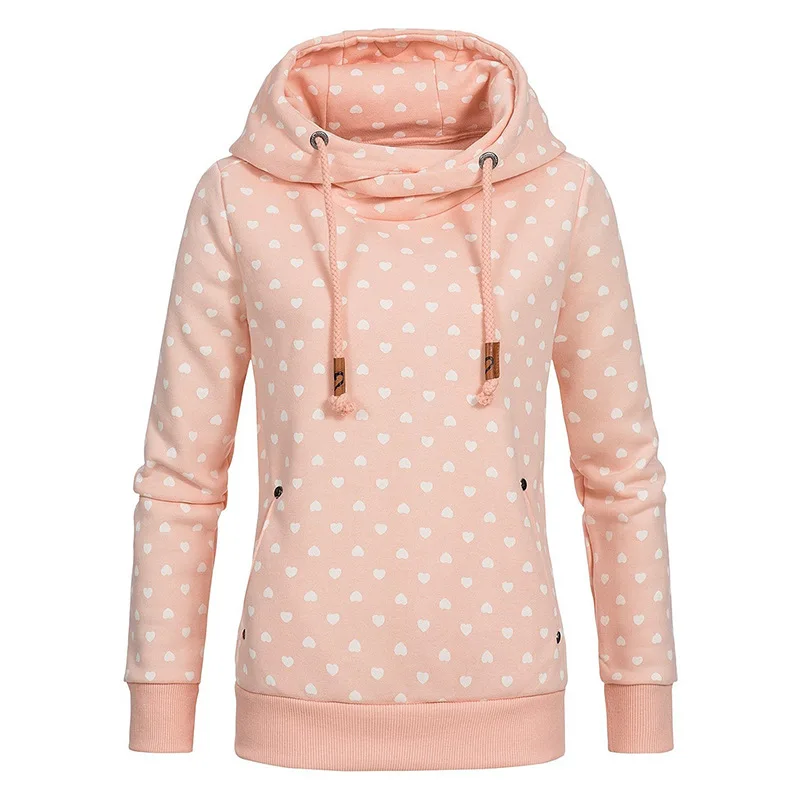

plus size women sweatshirt winter 2019 fashion polka dot hooded long sleeve pullover female hoodies womens clothing gothic