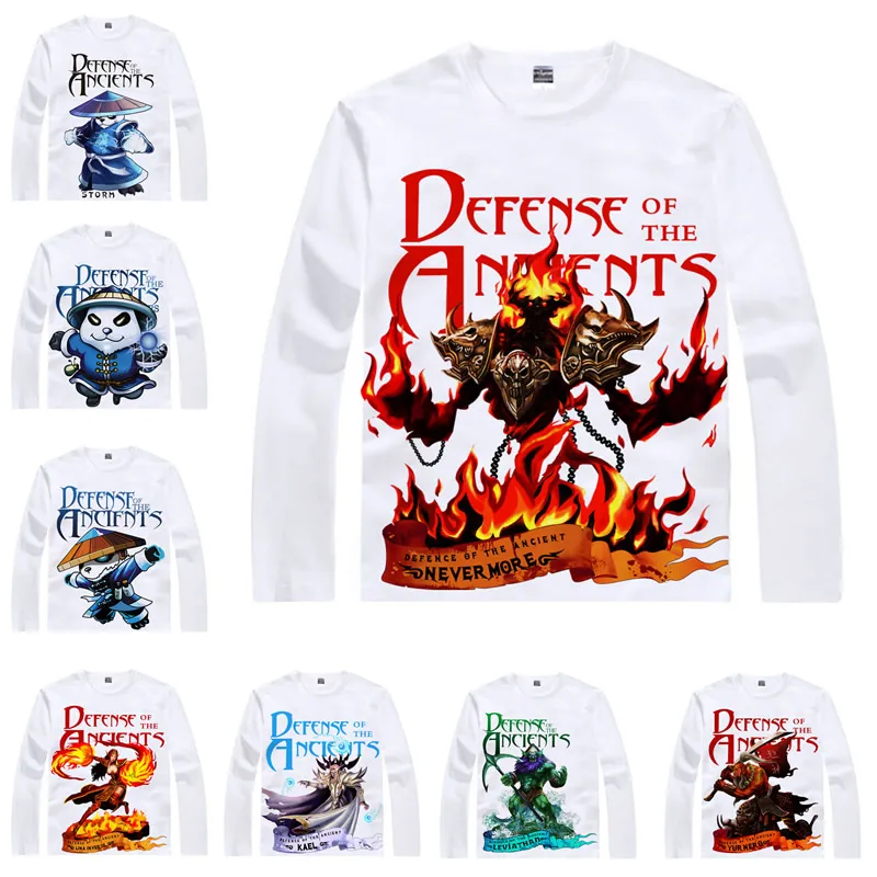  Coolprint Anime Shirt DOTA2 DOTA 2 T-Shirts Multi-style Long Sleeve Shadow Fiend Storm Spirit Cospl