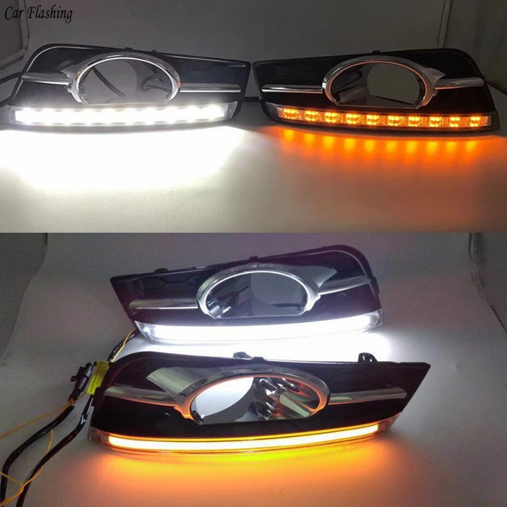 

Car Flashing 2 pcs LED DRL Driving Daytime Running Light With Turn Signal lamp for chevrolet cruze 2009 2010 2011 2012 2013 2014