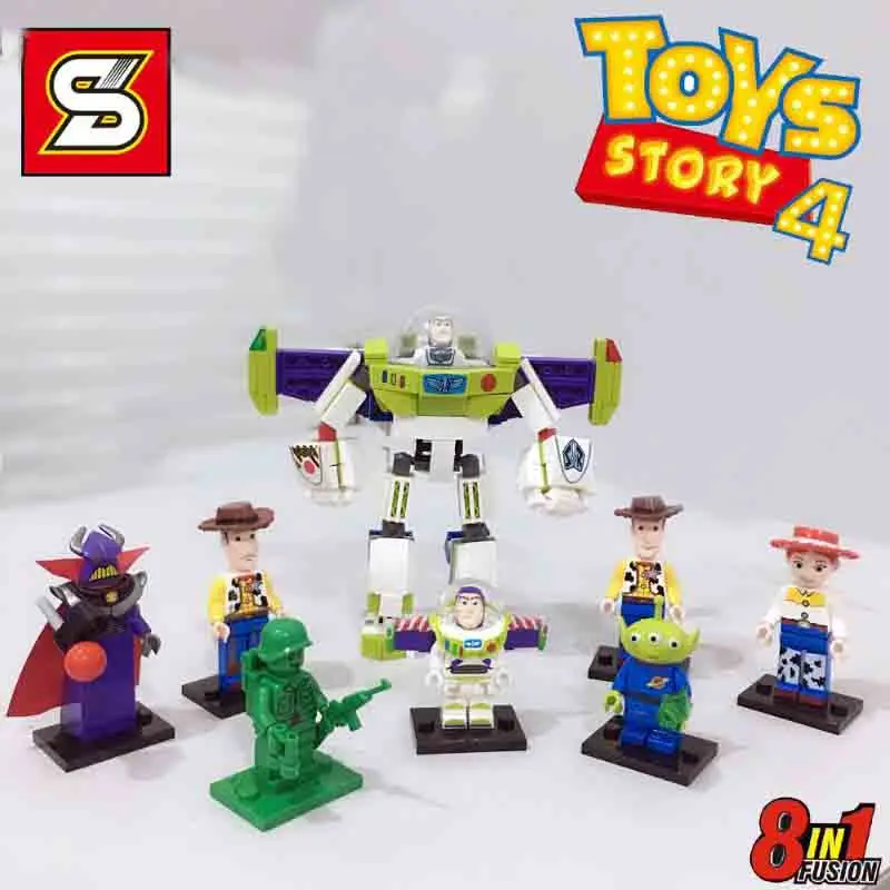 

Toy Story 4 Forky Legoings Figures Gremlins Gizmo Stitch Mario Wreck-it Ralph Alien E.t. With Elliot Building Blocks Friend Toys