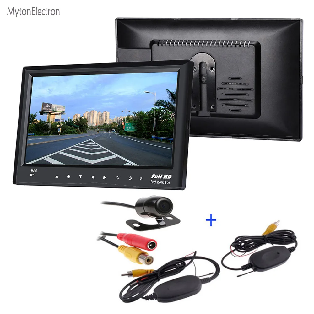 

Bluetooth LED Screen 7 inch Car FPV Monitor with Mp5 TF USB + Wireless Parking Reversing RearView Backup Reverse Camera