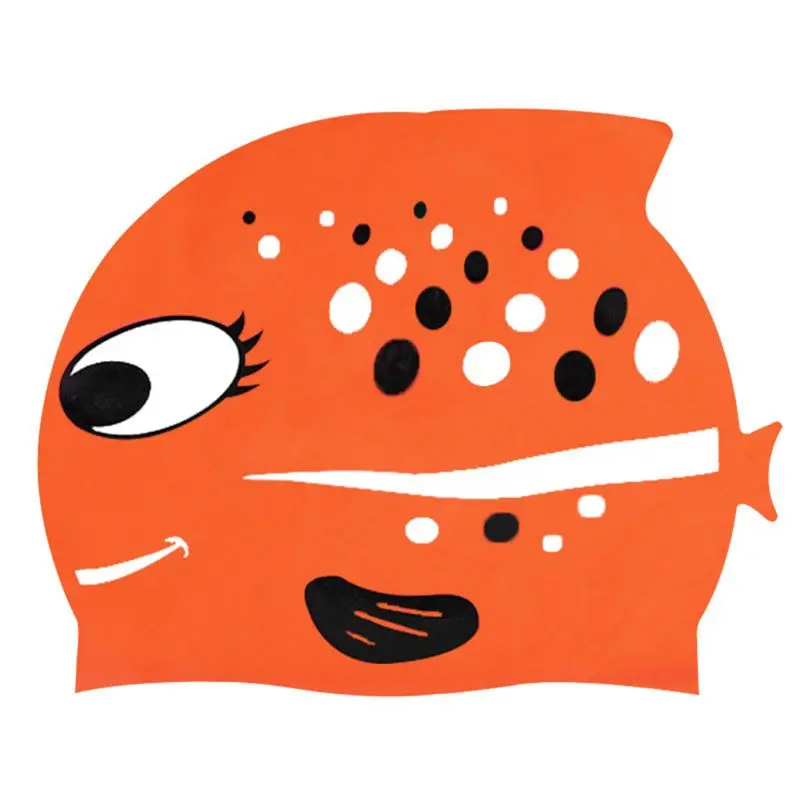 Детская Унисекс Водонепроницаемая силиконовая шапочка для плавания Яркая Цветная мультяшная рыба в форме акулы противоскользящая защита для ушей шапочка для плавания ming