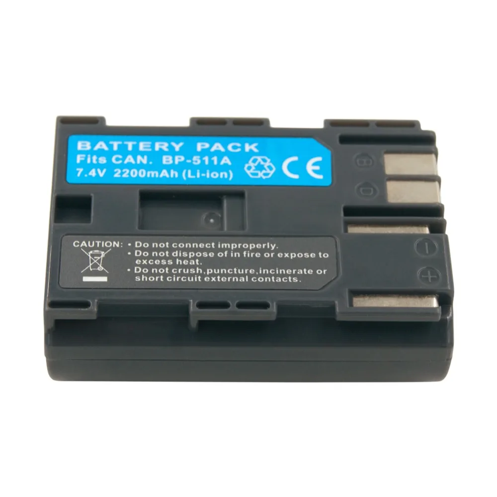 BP 511 511A аккумуляторная батарея 7 4 В 2200 мАч BP511 BP511A для Canon eos 300d 40d 50d 60d Powershot G1 G2 G3