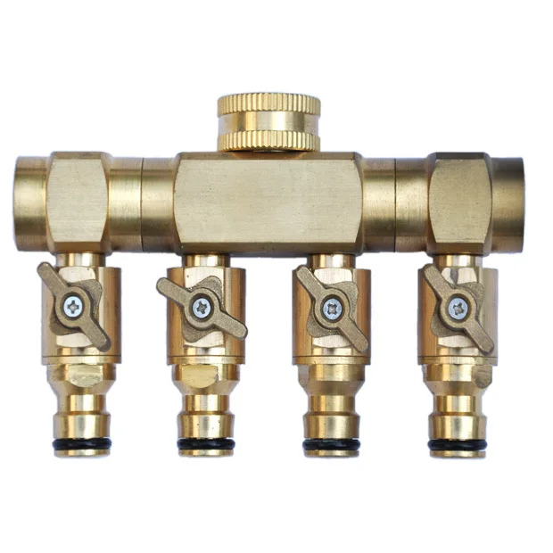 hose connector 4 Way Tap Connector Adaptor Garden Hose Pipe Splitter 3/