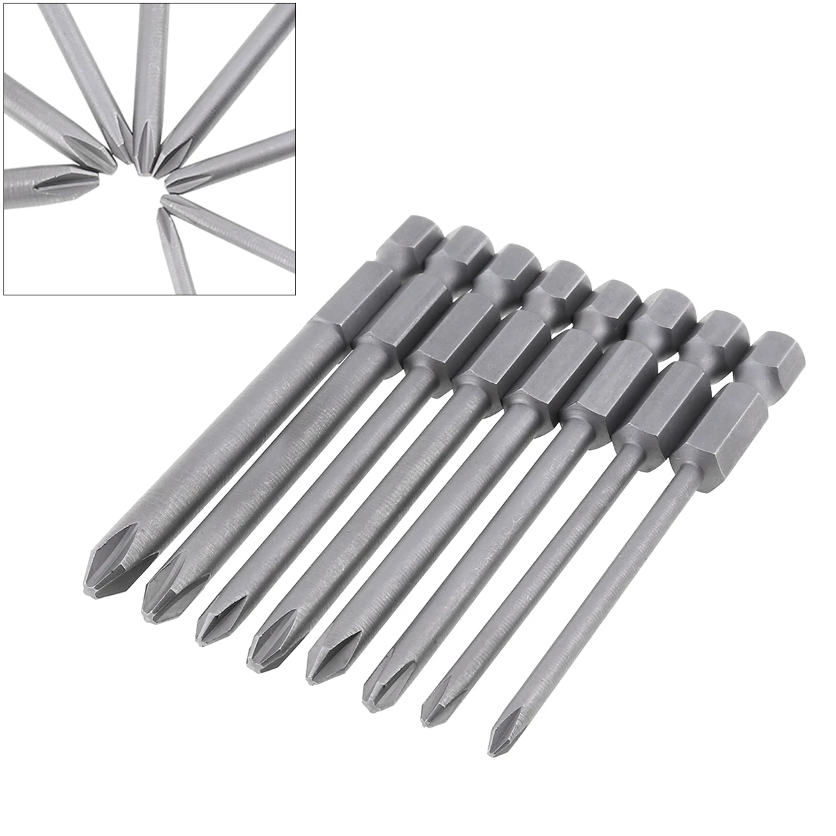 

8pcs 75mm Magnetic Long Hex Cross Head Screwdriver Bits Electric Screwdriver Set