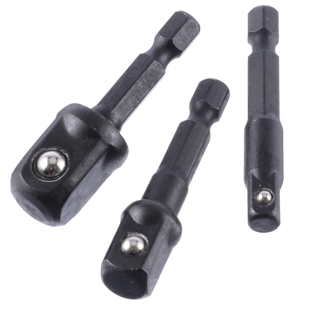 3pcs Socket Adapter Set Hex Shank 1/4" 3/8" 1/2" Extension Drill Bits Bar Hex Socket for Power Tools 3pcs Socket Adapter Set Hex Shank 1/4" 3/8" 1/2" Extension Drill Bits Bar Hex Socket for Power Tools