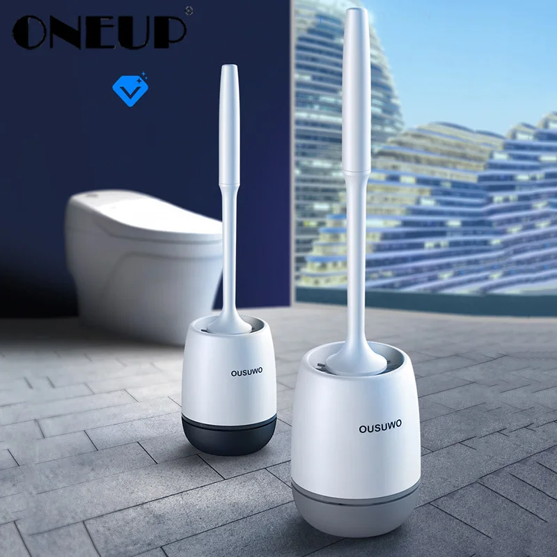 

ONEUP TPR Soft Toilet Brush Head Wall-mounted or Floor-standing Toilet Brush Household Cleaning Tool Bathroom Accessories Sets
