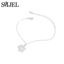 SMJEL Новая мода милый тассут кошка собака отпечаток лапы животного браслет для женщин вечерние подарок 10pcs-B034