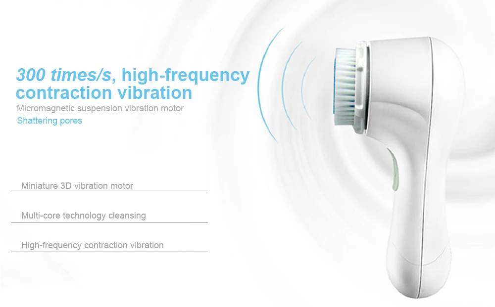 Skinward SW-1312 3D вращающийся чистка лица Системы Водонепроницаемый тела лицо Красота инструмент с 2 насадки Z30