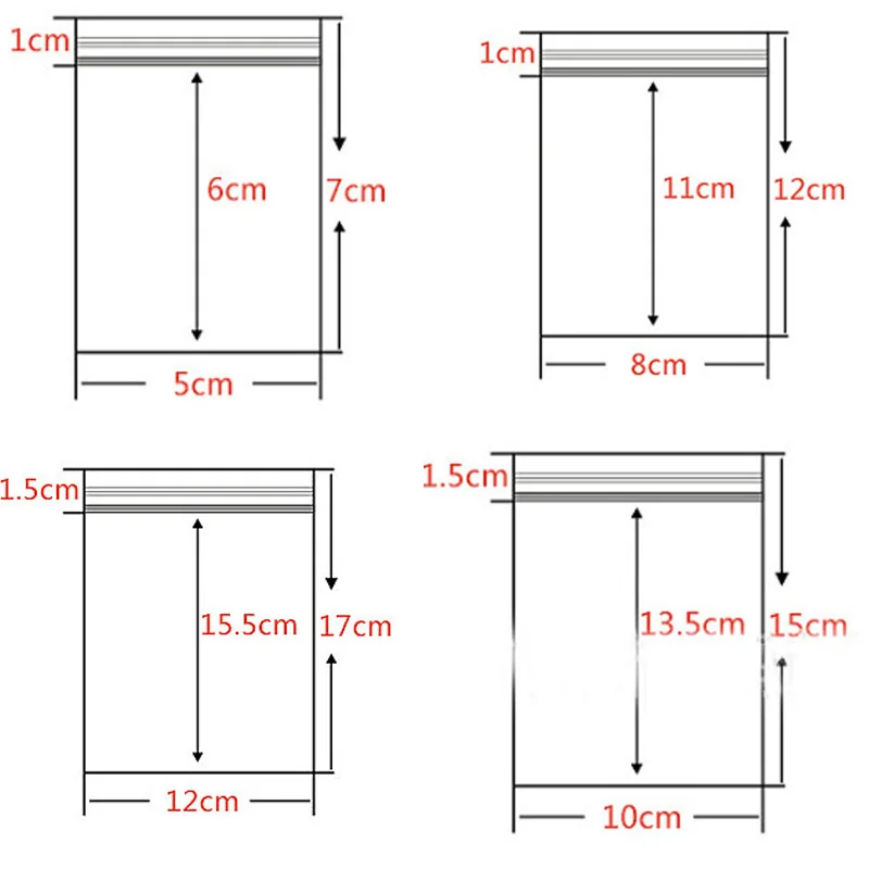 100 шт 10 проволочная сумка на молнии, прозрачная многоразовая сумка на молнии, маленькая Ювелирная посылка, пластиковая сумка для хранения еды на кухне