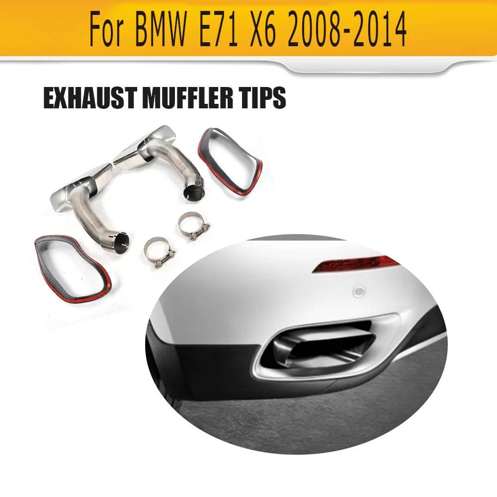 Car Exhaust Tips Auto Exhaust End Tip for BMW E71 X6 2008 2009 2010 2011 2012 2013 Tail Muffler Tips Car Exhaust Tips Auto Exhaust End Tip for BMW E71 X6 2008 2009 2010 2011 2012 2013 Tail Muffler Tips