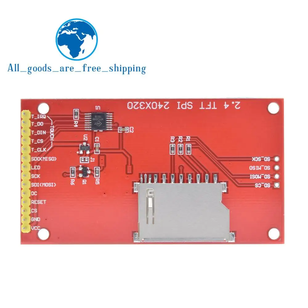 TZT 2," 240x320 SPI, TFT, ЖК последовательный Порты и разъёмы модуль+ 5 V/3,3 V адаптер PBC Micro SD ILI9341 Белый светодиодный(с touch