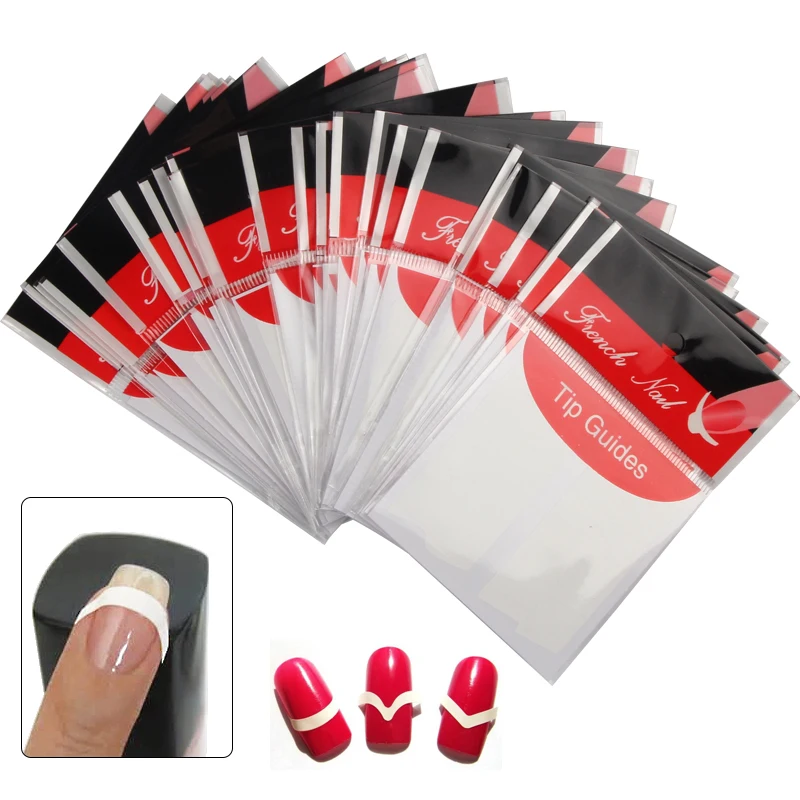 24 Pcs/lot Tip Guide French Nail Sticker DIY Stencil Nails Decoration