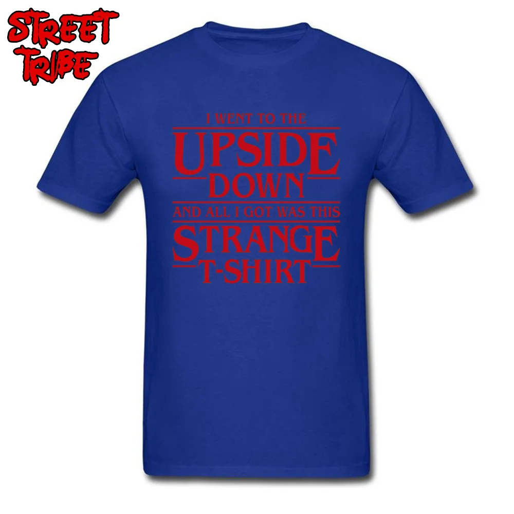 Unique Round Neck T-shirts Fall Tops & Tees Short Sleeve Cute Cotton Birthday Sweatshirts Casual Student Drop Shipping I Went to the Upside Down blue