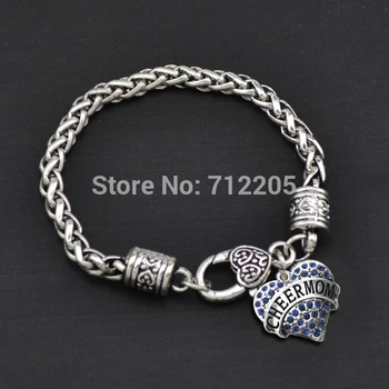 

cheermom Crystal Heart with Wheat Link Bracelet