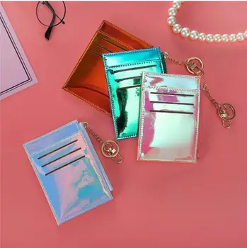 

Coin Purse Fashion Solid Color Key Card Multifunction Mini Wallet Women Clutch Designer Small Wallet Laser Color