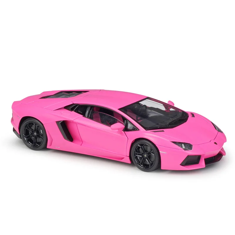 WELLY 1:18 Lamborghini Eventador Aventador LP700-4 сплав Ретро модель автомобиля классическая модель автомобиля украшение автомобиля коллекция подарок - Цвет: Розовый