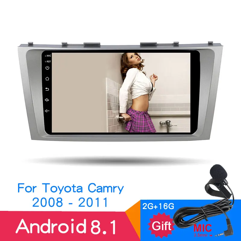 

Car Radio Stereo 9" Touch Screen 1024x600 GPS Navigation Bluetooth WIFI FM AM 2din Android 8.1 2G+16G for Toyota Camry 2008-2011