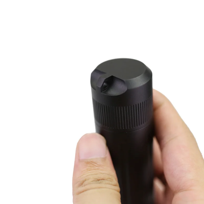 Black CNC aluminum alloy waterproof cans head and tail detachable sealed pill box portable container small storage bottle