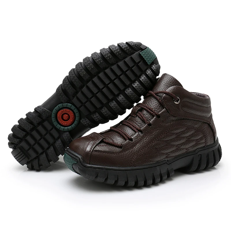 KULADA; популярные мужские ботинки; очень теплые зимние ботинки из натуральной кожи; Мужская зимняя обувь; мужские ботинки на меху в стиле милитари; zapatos hombre