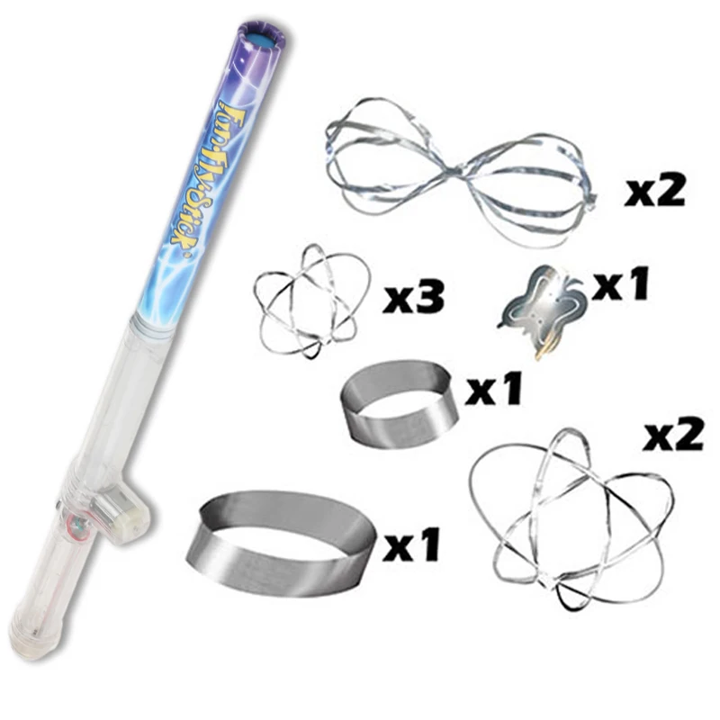 Fun Fly Stick Magic Levitation Wand Science Kit With 10 Flying Shapes - Static Electricity Toy