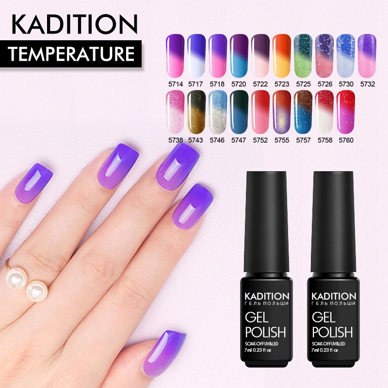 

KADITION 7ml Mood Temperature Changing Gel Nail Polish Soak Off UV Nail Gel Lacquer LED Thermo Gel Varnish Long Lasting Polish