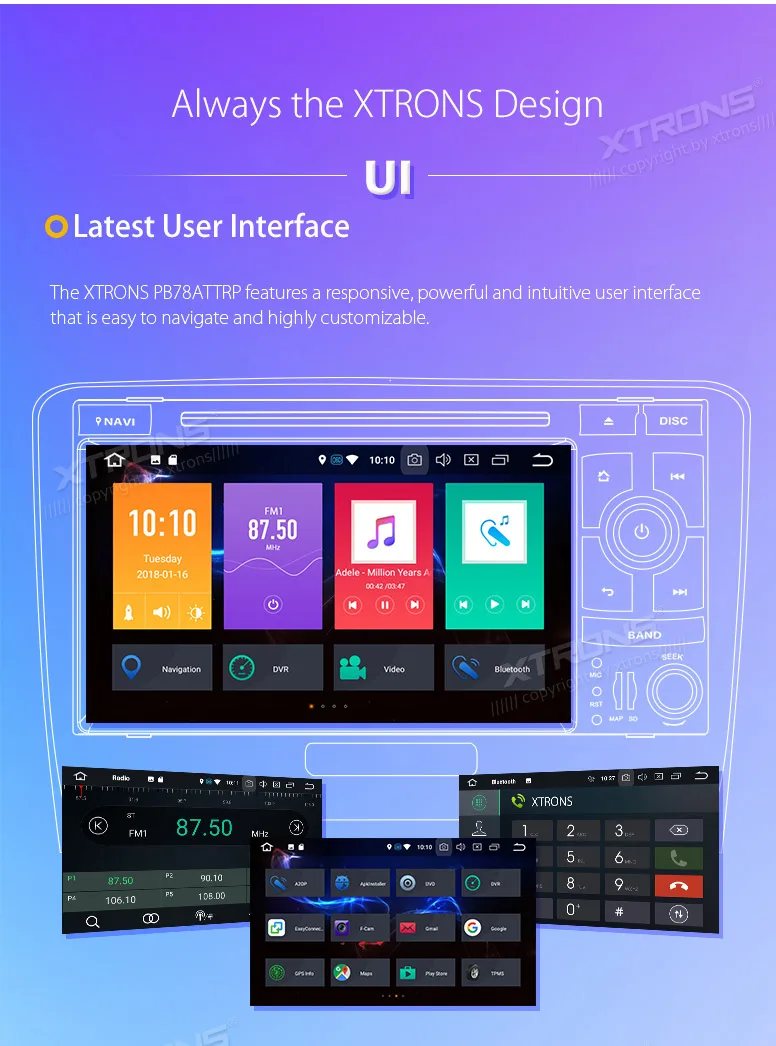 Excellent XTRONS Octa Core 7"Android 8.0 Car DVD Player Radio Stereo for Audi TT MK2 8J 2006 2007 2008 2009 2010 2011 2012 GPS DAB+WIFI 4G 11