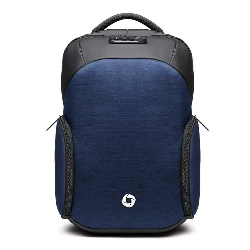 Водонепроницаемый ударопрочный рюкзак с кодовым замком, 15,6 дюймов, рюкзак для ноутбука, для путешествий, для мужчин, USB зарядка, Противоугонный рюкзак, сумки для женщин, 6 цветов, OZUKO - Цвет: Синий