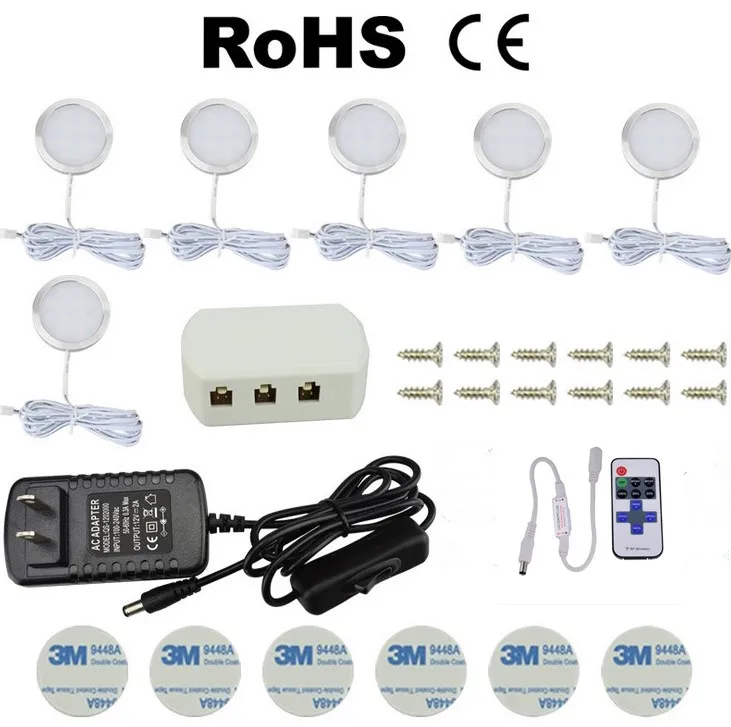 Светодиодный под кабинет освещения 3/4/6/8 шт. светодиодный шайба Llights с Беспроводной РЧ пульт дистанционного управления, с регулируемой яркостью для пространства под прилавком, полка, мебельная подсветка