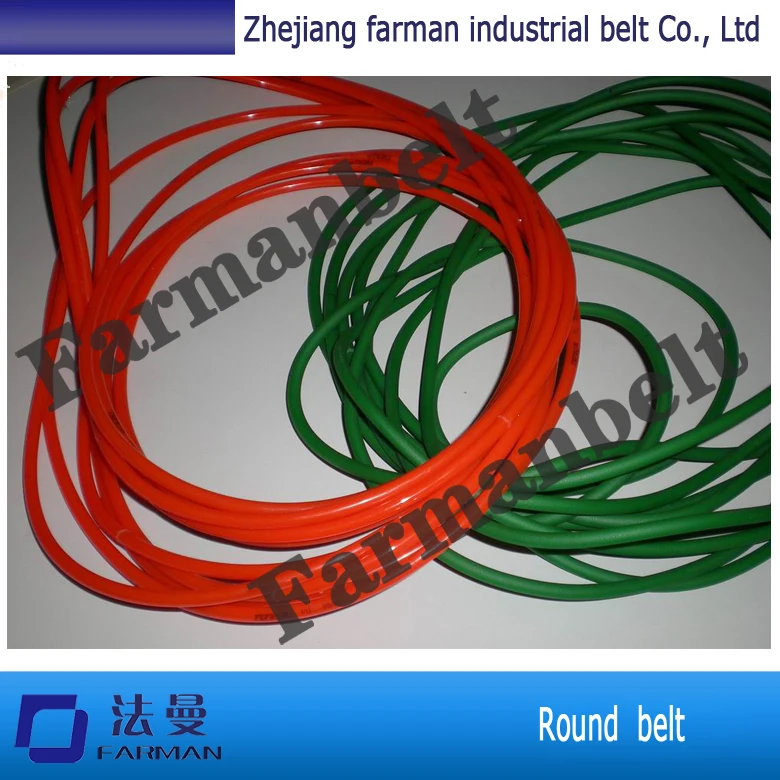 

Green Orange Transparent PU round belt Polyurethane drive belt smooth and rough surface