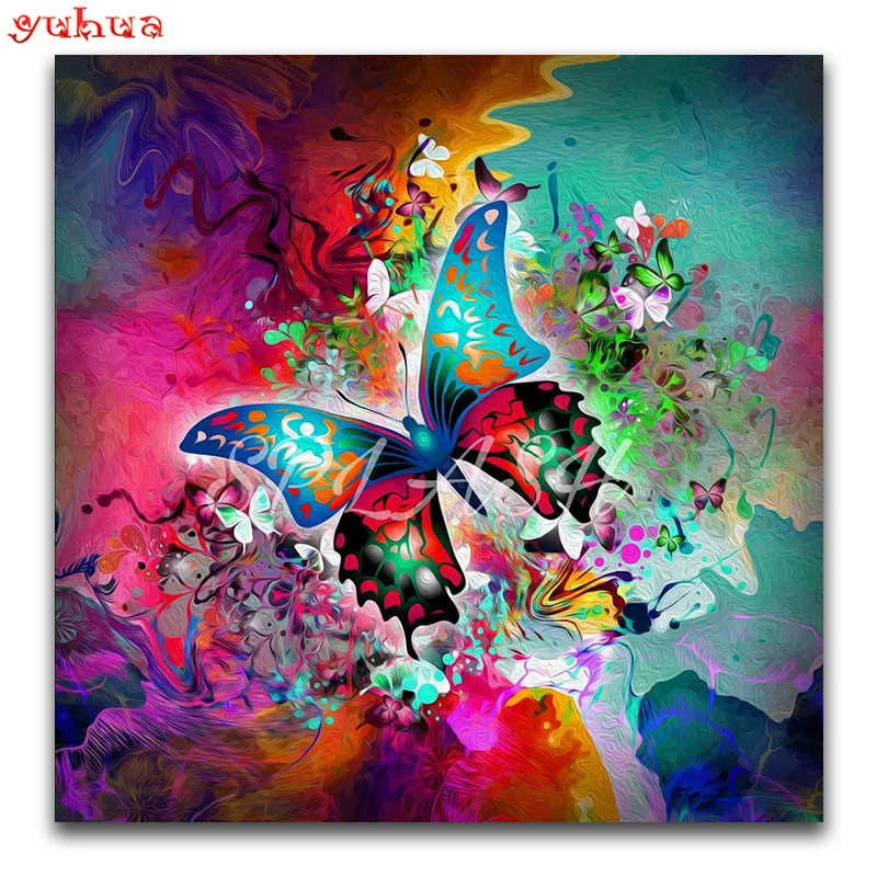 

Full Round Diamond mosaic animal Full Square Diamond embroidery Cross stitch butterfly DIY 3D Diamond painting color
