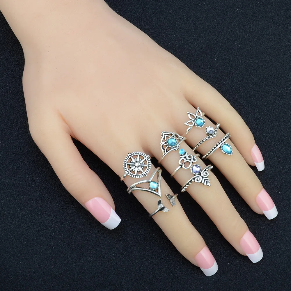 10 шт./компл. Ringen в богемном стиле антикварный золотой цвет лист черепаха Корона