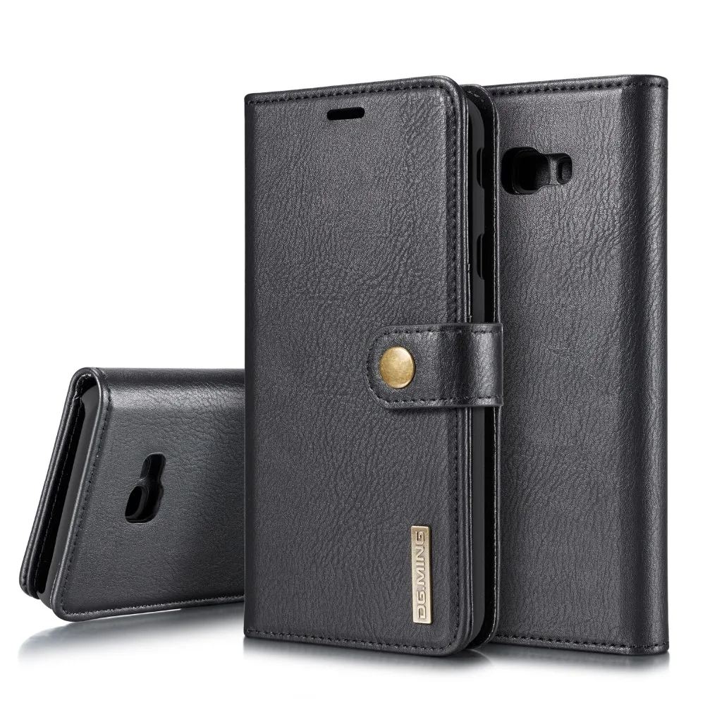 

DG.MING Leather Separable Back Case with Magnetic Button Flip Wallet Cover for Samsung Galaxy J4 Plus