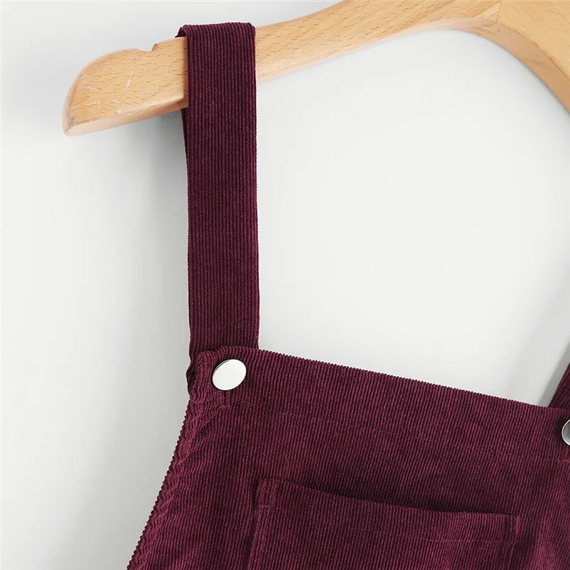 Fashion dress Autumn 2018 beach dress Women Ladies Winter Warm Pockets Sleeveless Shirt Mini Strap Dress robe femme O22#N (12)